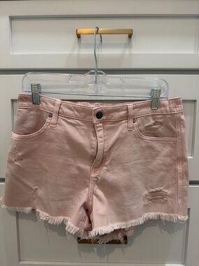 aerie Blush Pink Distressed Denim Shorts